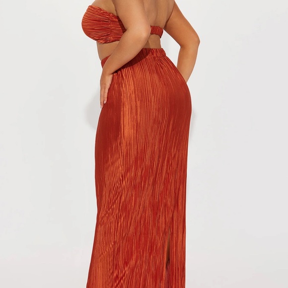 Copper Plisse Skirt Set - Picture 3 of 3